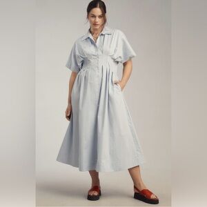 Anthropologie The Tobie Button-Front Pleated Shirt Dress Size 2X NWT